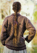 Harrisville Designs Blackberry & Camel Pullover in New England Knitter's Shetland Knit Pattern (P721)